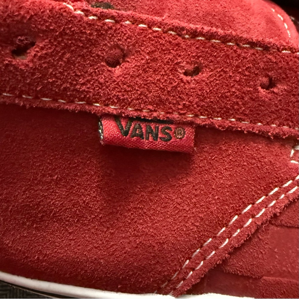 VANS-“OldSkool” Sued Red/Red Checkered- Deluxe Comfort Ortholite 500714 *RARE* - Picture 5 of 11